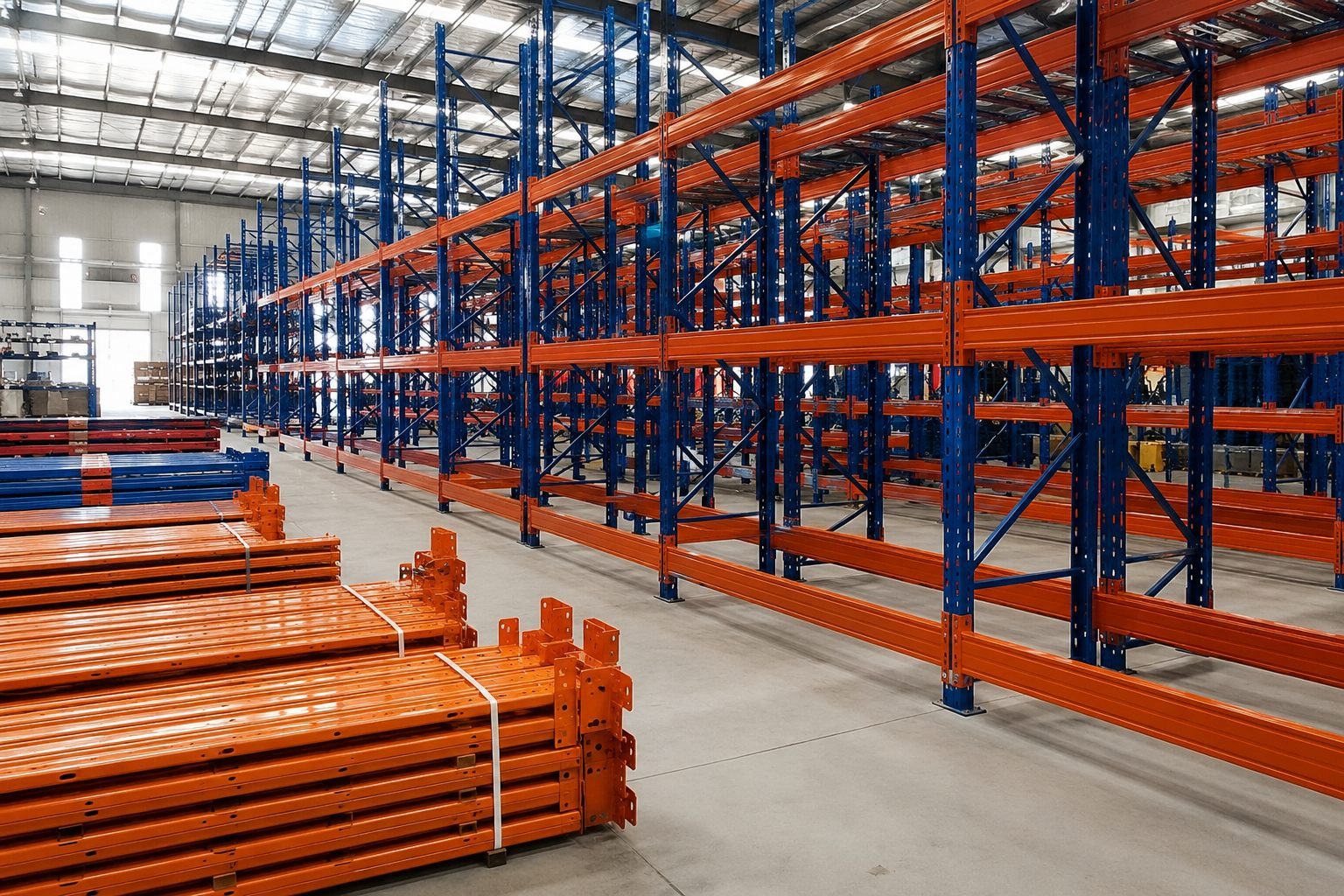 Raw steel channel and tube material receiving and storage